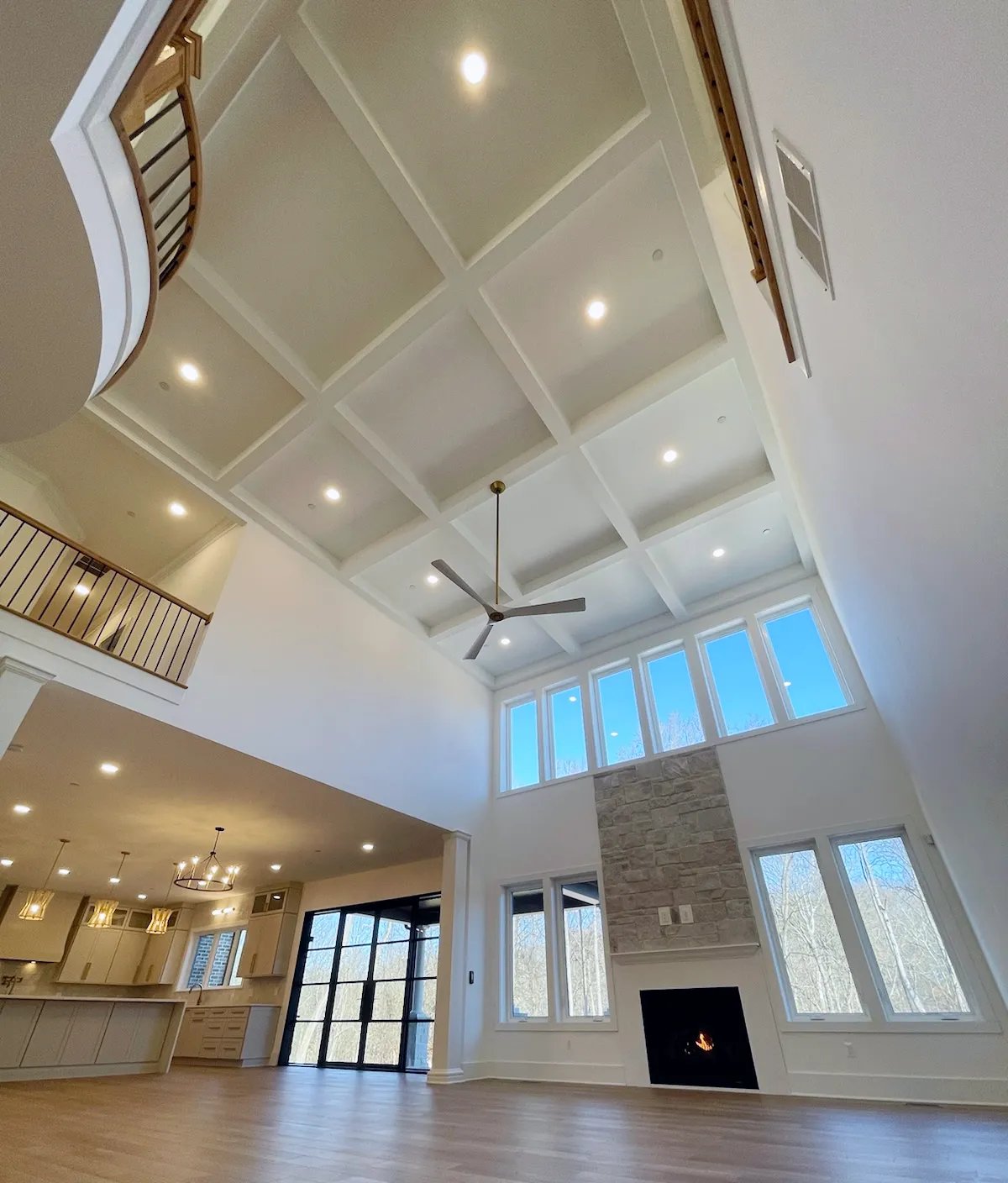 Beautiful coffered ceiling in home